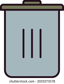 Trash bin Line filled Vector Line Icon Design
