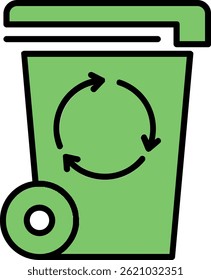 Trash Bin Line Filled Vector Icon Design