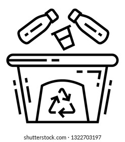 Trash bin line icon 
