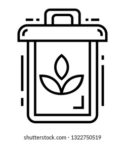 Trash bin line icon 