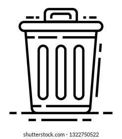 Trash bin line icon 