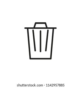 Trash bin line icon. Bucket, garbage, container. Recycle concept. Vector illustration can be used for topics like dump, waste, utility