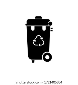 Trash bin line icon design vector. Recycle bin sign symbol. Drop garbage icon design. Editable black stroke.