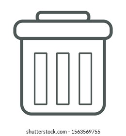 Trash bin line icon. Garbage can. Vector illustration.