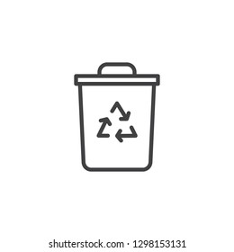 Trash bin line icon. linear style sign for mobile concept and web design. Recycle bin outline vector icon. Reuse, reduce symbol, logo illustration. Pixel perfect vector graphics