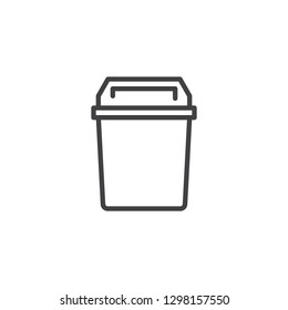 Trash bin line icon. linear style sign for mobile concept and web design. Kitchen garbage basket outline vector icon. Symbol, logo illustration. Pixel perfect vector graphics