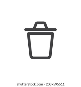 Trash bin line icon. linear style sign for mobile concept and web design. Trash can outline vector icon. Delete symbol, logo illustration. Vector graphics