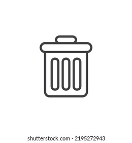 Trash bin line icon. linear style sign for mobile concept and web design. Trash can outline vector icon. Symbol, logo illustration. Vector graphics