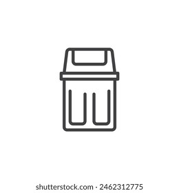 Icono de la línea de papelera. signo de estilo lineal para concepto móvil y Diseño web. La papelera puede contornear el ícono del Vector. Símbolo de desperdicio, ilustración de logotipo. Vector gráfico