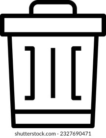 Mülleimer-Linie-Symbol - Einzelsymbol, Vektorgrafik 