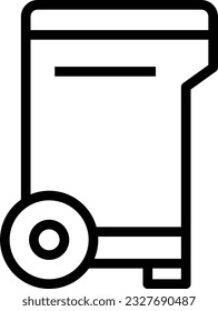 Trash Bin Line Icon - Single Icon, Vector 