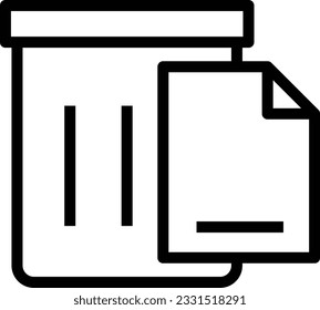 Trash Bin Line Icon - Single Icon, Vector