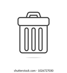 Trash bin line icon vector