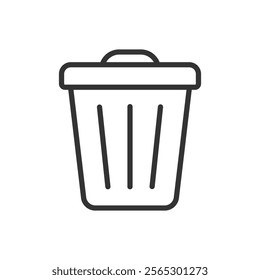 Trash bin line icon. Vector illustration