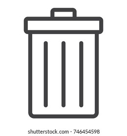 Trash bin line icon, web and mobile, delete sign vector graphics, a linear pattern on a white background, eps 10.