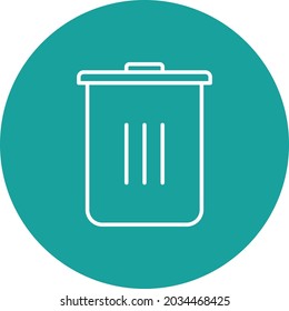 Diseño de icono de línea de vectores invertidos de la línea de la papelera
