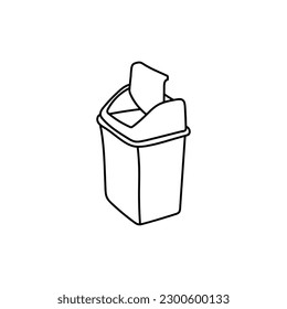 Trash Bin Line Modern Creative Logo