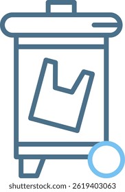 Trash Bin Line Two Colour Icon