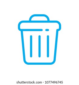 Trash bin line vector icon. Symbol from set Icons for your interface. Isolated on white background