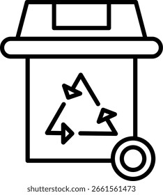 Diseño de icono de Vector de línea de papelera