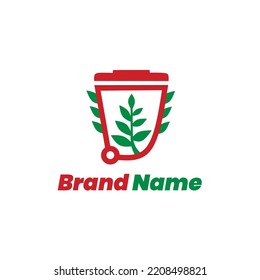 Trash bin logo for cleaning business
