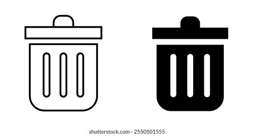 Trash Bin logo design linear icon set
