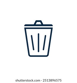Trash Bin Logo Flat Design in Vector Style