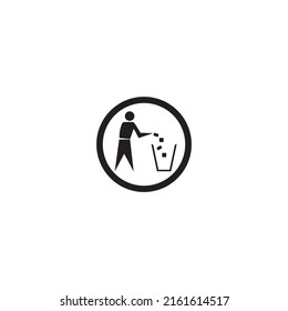 Trash bin logo icon vector template design