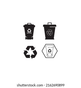 Trash bin logo icon vector template design