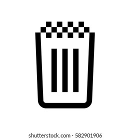 Trash bin mini line, icon, background and graphic. The icon is black and white, linear  flat, vector, pixel perfect, minimal, suitable for web and print. 