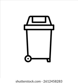 trash bin outline icon. bin black line illustration.