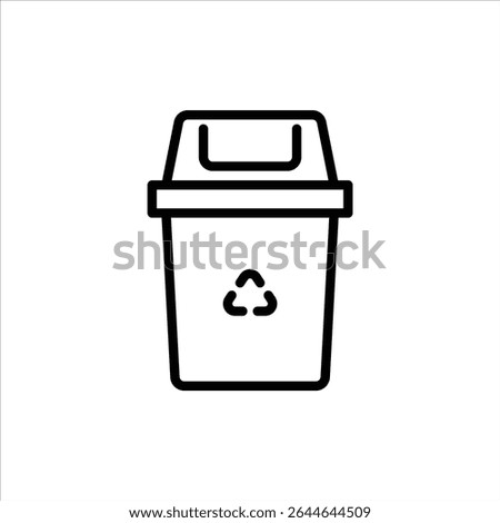 Trash bin outline icon. dustbin black line illustration.