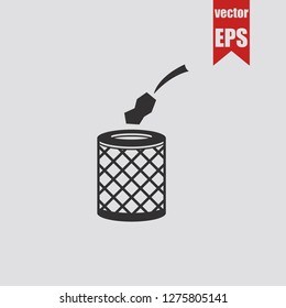 Trash bin for paper icon.Vector illustration.