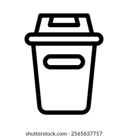 Trash bin pixel perfect vector line icon