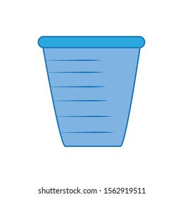 trash bin plastic fill icon blue vector illustration