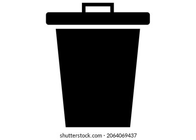 Papelera. Papelera de reciclaje en negro. Basura. Contenedor de basura.