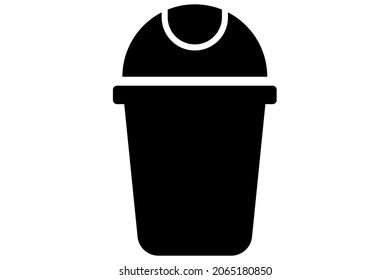 Papelera. Papelera de reciclaje en negro. Basura. Contenedor de basura.