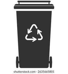 Trash bin and recycle icon . Garbage, dustbin, basket, recycle and remove symbol on transparent background