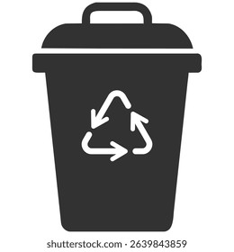 Trash bin and recycle icon . Garbage, dustbin, basket, recycle and remove symbol on transparent background