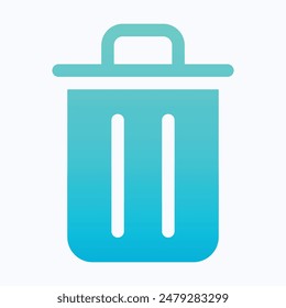 Trash Bin, Recycle Bin Icon. Isolated Gradient Vector Icon.