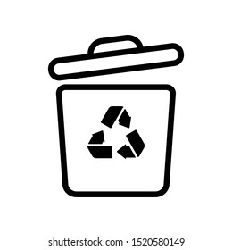 Trash Bin Recycle Vector Icon Design Template