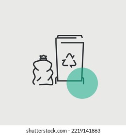 trash bin recycle vector icon keep clean hygiene eco system icon