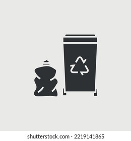 trash bin recycle vector icon keep clean hygiene eco system icon