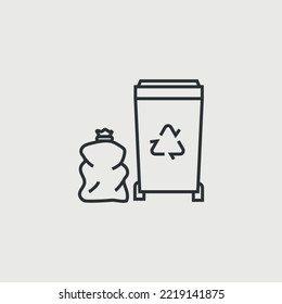 icono del vector de reciclado de papelera mantener el icono del sistema ecológico de higiene limpia