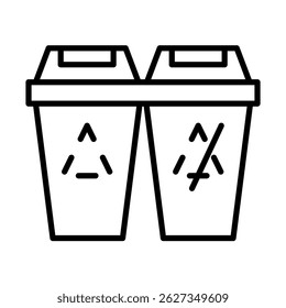 Trash Bin with Recycle and Waste Split