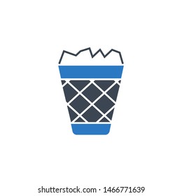Trash Bin related vector glyph icon. Isolated on white background. Vector illustration.