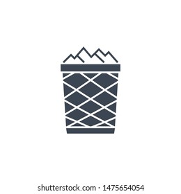 Trash Bin related vector glyph icon. Isolated on white background. Vector illustration.