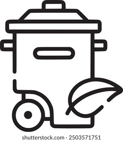 Basurero, que representa la gestión de residuos o el reciclaje. Icono de papelera que representa la gestión de residuos, el reciclaje y la limpieza ambiental. EPS
