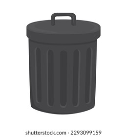 Trash Bin Sign Emoji Icon Illustration. Garbage Container Vector Symbol Emoticon Design Clip Art Sign Comic Style.