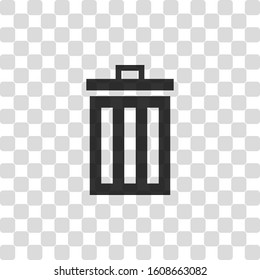 trash bin. simple icon. Black symbol on transparency grid